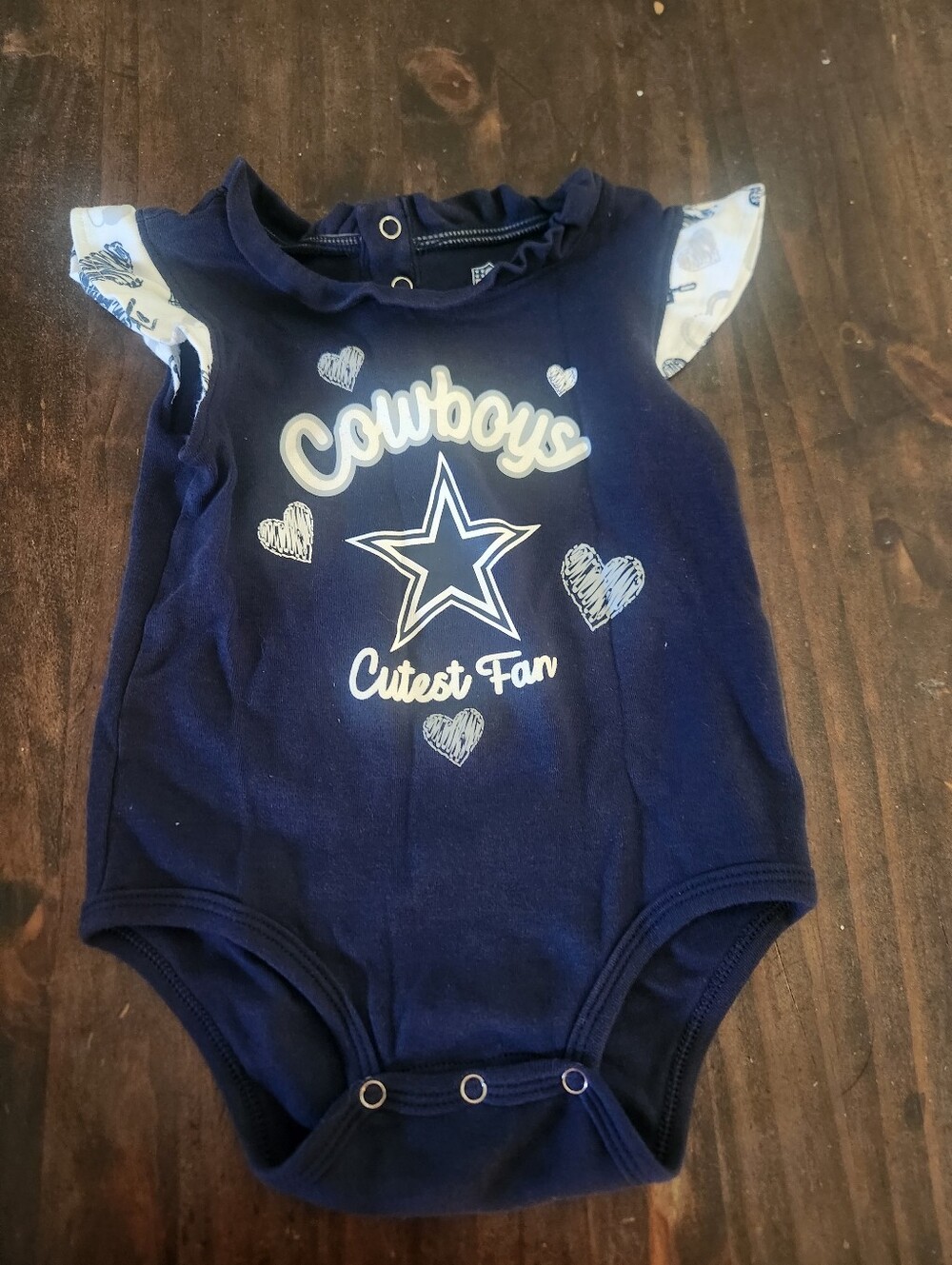 NFL Navy 'Cowboys Cutest Fan' Baby One-Piece